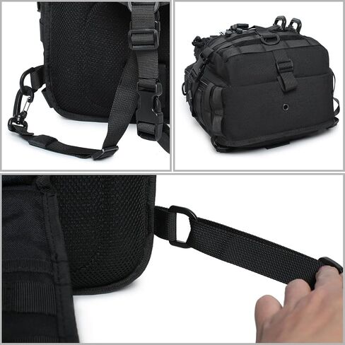 حقيبة ظهر تكتيكية بحمالة كتف عسكرية روفر بحمالة كتف EDC Molle Assault Range حقيبة كروس على الصدر (أسود) in Kuwait