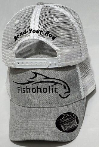 Fishoholic Snapback Baseball Fishing Hat - Mesh Trucker Fishing Gift for Dad Father in Kuwait