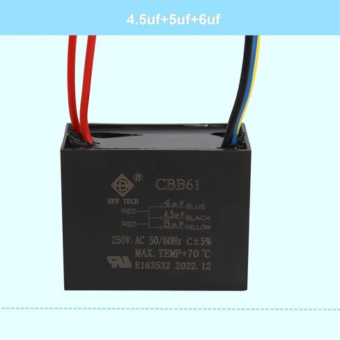 مكثف مروحة السقف CBB61 5 أسلاك 4 فائق التوهج+4.5 فائق التوهج+5 فائق التوهج متوافق مع مكثف مروحة 250VAC 50/60 هرتز (عبوتان) in Kuwait
