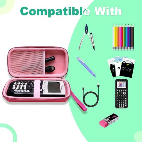 Calculator Case Compatible with Texas Instruments TI-84 Plus CE/TI-84 Plus/TI-Nspire CX II CAS/TI-Nspire CX II/TI-83 Plus/TI-89 Titanium/TI-85/TI-89 Color Graphing Calculator by XANAD (Pink) in Kuwait