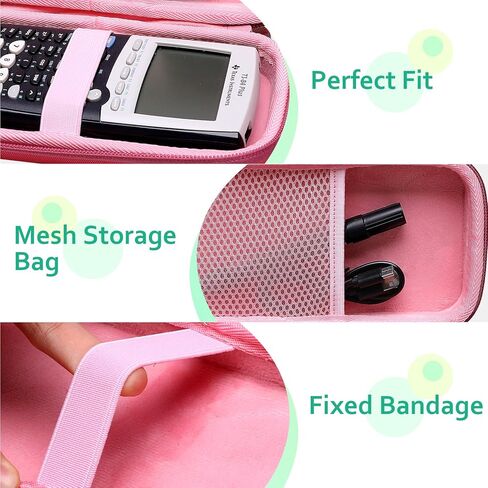 Calculator Case Compatible with Texas Instruments TI-84 Plus CE/TI-84 Plus/TI-Nspire CX II CAS/TI-Nspire CX II/TI-83 Plus/TI-89 Titanium/TI-85/TI-89 Color Graphing Calculator by XANAD (Pink) in Kuwait
