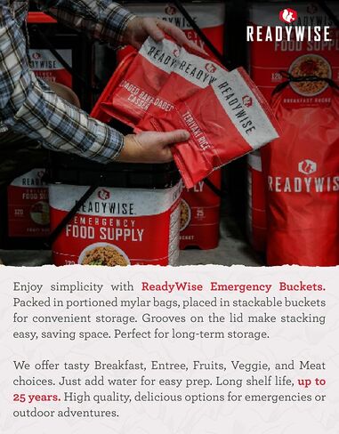 READYWISE - Whey Milk Alternative Bucket, 120 Servings, Emergency, MRE Meal & Drink Supply, Premade, Freeze Dried Survival Drink for Hiking, Adventure and Camping Essentials, Individually Packaged, 25 Year Shelf Life in Saudi Arabia