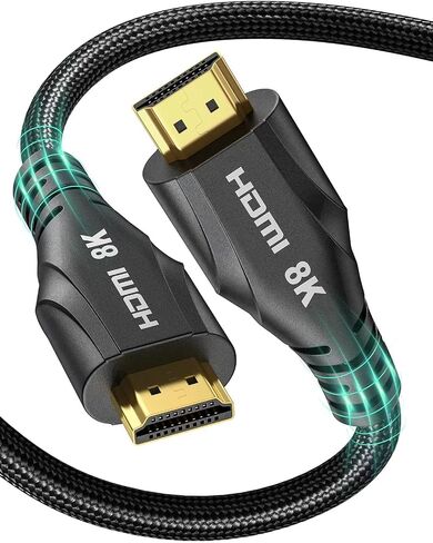 HDMI Cables 15FT Long - 8K Ultra High Speed HDMI Cable,48Gbps HDMI Braided Cord,8K 60hz,4K 120hz,eARC,HDCP 2.2&2.3 - Compatible for HDTV/PS5/Xbox in Kuwait