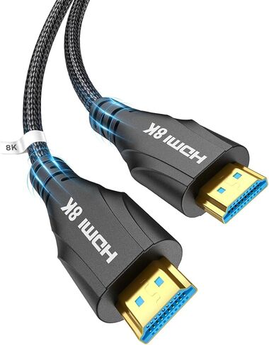 HDMI Cables 15FT Long - 8K Ultra High Speed HDMI Cable,48Gbps HDMI Braided Cord,8K 60hz,4K 120hz,eARC,HDCP 2.2&2.3 - Compatible for HDTV/PS5/Xbox in Kuwait