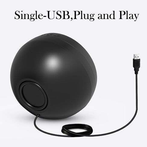 USB Computer Speakers for Desktop Monitor,Desktop Speakers with Loud Sound, Volume Control and Mute Button for Windows,Linux,Mac Air/Pro(USB-C to USB Adapter Included) (Black) (Black) (Black) in Saudi Arabia
