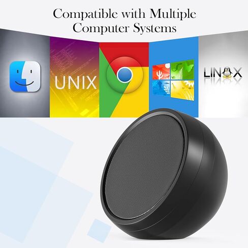 USB Computer Speakers for Desktop Monitor,Desktop Speakers with Loud Sound, Volume Control and Mute Button for Windows,Linux,Mac Air/Pro(USB-C to USB Adapter Included) (Black) (Black) (Black) in Saudi Arabia