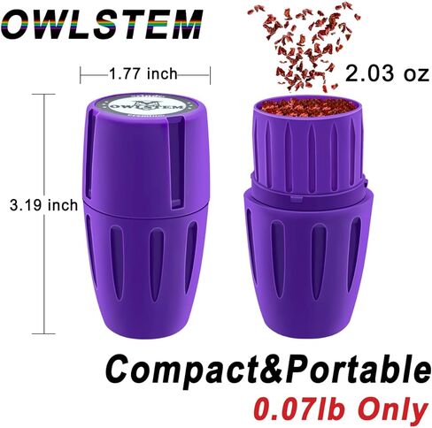 مطحنة، 2 في 1، تصميم للطحن والتخزين، مناسبة للاستخدام المنزلي والخارجي والمطبخ (أسود) in Kuwait