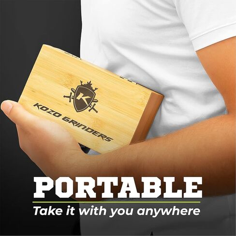 KOZO Premium Bamboo Box with Original Grinders, Tray, and UV Jar. Built-in Lock & Keys - Decorative Wooden Storage Box Set - Perfect for Your Accessories (Wood) (Modern) in Saudi Arabia