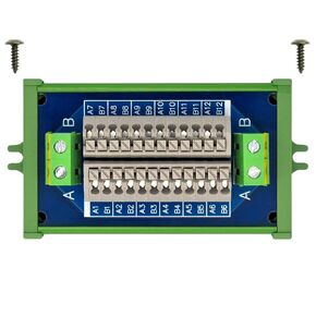 Screw Mount 16Amp AC/DC 2x12 Position Terminal Block Distribution Module