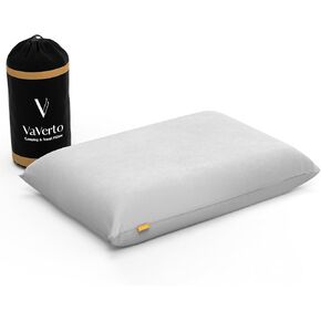 Vaverto Blue Travel and Camping Pillow - Compressible Medium Firm Memory Foam, Viscose Made from Bamboo Cover, Machine Washable, Ideal for Backpacking, Airplane, Car Travel in Saudi Arabia