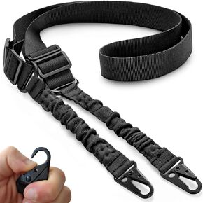 Tactical Rifle Sling 2 Point Gun Shoulder Strap Adjustable Two Points Sling with Metal Hooks Quick & Easy Detach Two-Points Rifle Shoulder Strap