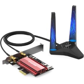 2024 New AX5400 WiFi 6E PCIe Network Card, Wavlink Tri-Band AX210 Wireless Adapter with Bluetooth 5.3, MU-MIMO, WPA3, OFDMA, Low-Profile Bracket, Heat Sink, for Windows 10/11