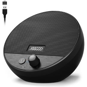 Jeecoo A10 USB Plug-N-Play Laptop Speakers Bluetooth Computer Speakers with Small & Portable, Easy-Access Volume Knob, Small Speaker for PC Desktop Monitor Mobile Devices(Single), Black
