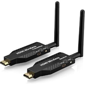 Wireless HDMI Transmitter and Receiver,1Transmitter and 2Receiver Plug and Play, Plug and Play Support 2.4/5GHz 1080P Decoding Wireless HDMI Kit for Streaming Video and Audio to Monitor from Laptop/Pc