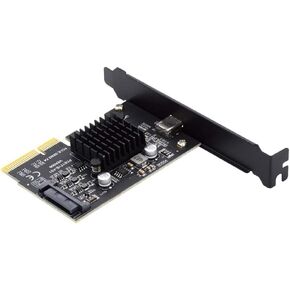 Cablecc 20Gbps USB 3.2 Gen2 Type-E IDC Front Header USB-C to PCI-E 4X Express Card Adapter for Desktop Motherboard