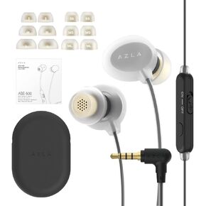 AZLA ASE-500 Earphones (Sky Blue)- Premium Medical Silicone Wired Earbuds with Mic - 3.5mm Jack, Ultra-Lightweight, Comfortable Earphones for Music, Gaming, Phone Calls, Study