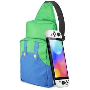 Cute Travel Bag for Nintendo Switch/Lite/OLED/Steam Deck, Small Sling Portable Waterproof Backpack Carrying Crossbody Shoulder Chest Gaming Bag Case for NS SD Console Dock Joy-Cons Accessories Storage