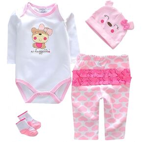 Reborn Baby Dolls Clothes 20 inch Outfit Accessories for 17-22 Inch Newborn Baby Doll Girl【Panda 4pcs Set 】