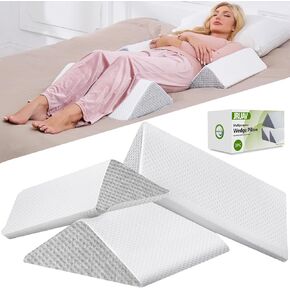 Wedge Pillow for Back Pain Relief: Bed Wedges Pillow for Sleeping (3 in 1) Elevated Pillows Memory Foam Triangle Support for Acid Reflux Post Surgery Body Positioners Pregnancy Side Sleepers Knee