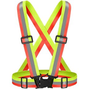 High Visibility Reflective Vest Safety Vest Running Reflective Gear Adjustable Reflective Vest for Walking,Jogging,Hiking,Night Cycling