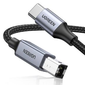 كابل طابعة UGREEN USB B إلى USB C بطول 3 أقدام، سلك USB B إلى C من النايلون لجهاز MacBook Pro/Air، كابل MIDI متوافق مع لوحة مفاتيح Yamaha Piano، DAC، وحدة تحكم DJ لجهاز iPad