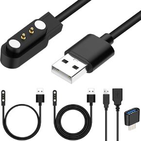 Charger for YAMAY SW023, for Willful SW021 SW025, for LETSCOM ID206 ID205U ID205S, for Letsfit ID205L, for Vigorun ID216, for Umidigi Uwatch 3S 3 2S 2, Magnetic Charger Cable Watch, 2 Pcs