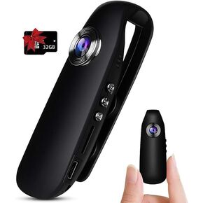 Body Camera with 32GB Memory Card, 1080P FHD Body Cam, Loop Storage, 3-7HR Battery Life Wearable Body Cam for Home and Outdoor in Kuwait