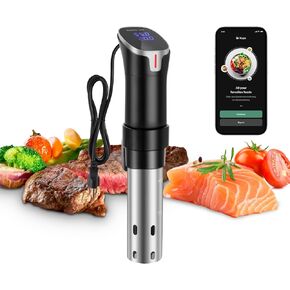 طباخ دقيق لآلة Sous Vide، جهاز تدوير غمر يتم التحكم فيه من خلال التطبيق مع شاشة لمس رقمية، هادئ وموفر للطاقة يتضمن وظيفة المؤقت وكتاب الوصفات للطهاة المنزليين المبتدئين