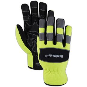 MAGID MECH106L HandMaster MECH106 High-Visibility Mechanics Gloves, Full Finger, Large, Hi/Vis Yellow