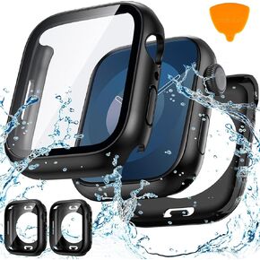 2-Pack Goton Waterproof Apple Watch Case for SE Series 6 5 4 Screen Protector 40mm, 360 Protective Glass Face Cover + Back Bumper for iWatch Accessories 40 mm