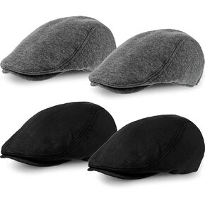 SATINIOR 4 Pieces Newsboy Hats for Men Flat Caps Irish Hat Cabbie Hunting Cap
