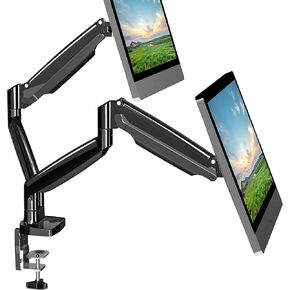 Dual Monitor Mount, Dual Monitor Desk Mount for Two Ultrawide 22"-34" Flat/Curved Computer Screens, Fully Adjustable Gas Spring Double Monitor Stand Arms Hold 26.5lbs, VESA 75x75/100x100mm