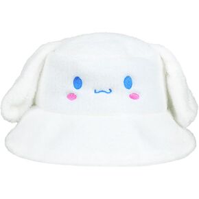 Bucket Hat Fashion Cute Plush Warm Hat, Anime Cartoon Cosplay Hat, Birthday Hat for Kids Fans (White)