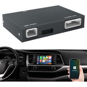 Wireless Carplay/Android Auto Adapter for Toyota with Entune2.0 & Touch2 2014-2019 New Version Retrofit Kit Decoder Fits for Tundra/Highlander/RAV4/Tacoma/Camry/Corolla/Avalon/Prius/CH-R/Sienna/Camry