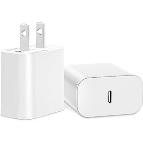 USB C Charger Block, 2Pack for iPhone 16 Fast Charging Plug for Apple 20W Type C Power Adapter Plug Box for iPhone 16 15 14 13 12 11 Pro Max XS X XR SE Plus, for iPad USBC Wall Charge Cube Brick