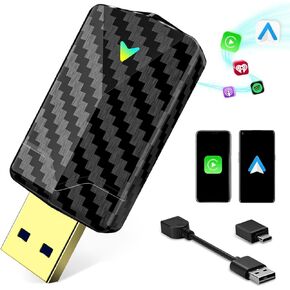 Mini Wireless Carplay Adapter with Fast Stable 5Ghz WiFi Bluetooth Connection, Wired to Wireless Carplay Adapter for Apple, Compatible with iPhone 6 or above/iOS10+ & Cars from 2016