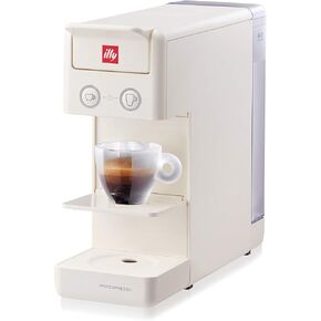 Illy Y3.3 Espresso Machine, Single Serve Coffee Machine for IperEspresso Capsules, Single Cup Espresso Maker, 19bar (White)