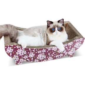37'' Cat Scratching Post, Natural Sisal Rope Scratcher with Dangling Teaser Ball and Covered with Soft Plush for Kittens and Adult Cats, Sand Color