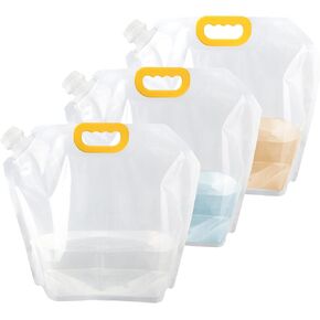 Collapsable Emergency Water Storage Bag Bundle Total 4 Pack Each 2.6 Gallon, BPA Free Food Grade Plastic Storage Water Jug, No-Leak Foldable Portable & Freezable Camping Water Container Bag