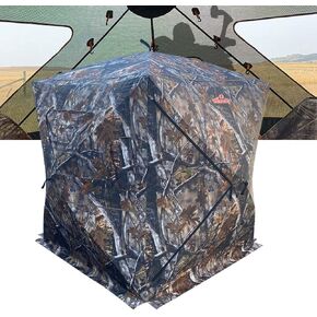 THUNDERBAY 270 Degree See Through Hunting Blind, Portable 2-3 Person Pop Up Ground Hunting Blinds, Durable See Thru Hunting Tent for Deer & Turkey Hunting