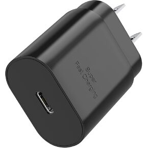 Galaxy S24 S23 USB C Charging Block 25W PD Super Fast Charger Type C Wall Plug Adapter Quick Charge for Samsung Galaxy S24/S23/S22/S21/S20/Z Fold 3/4/5/Note20/iPhone 16/15 (Black 1Pack)