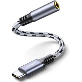 USB C to 3.5mm Audio Adapter - USB C Headphone Adapter Compatible with iPhone 16/15 Pro Max/15 Pro/15, Samsung Galaxy S24/S23/S22/S21 Ultra, iPad Pro, Pixel 8