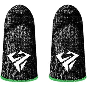 1 Pair of Black Finger Sleeves for Pubg Mobile Games Gaming Breathable Fingertips Sweatproof Fingertip for Cell Phone Gaming Mobile Cove Slip,Gaming Accessories