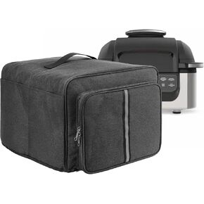 Dustproof 5 in 1 Cover with Storage Bag Compatible with Ninja Foodi Grill AG301, AG302, AG400, Front Storage Bag and Side Insert Bag, Dustproof Cover for Ninja Foodi (Dark Grey)