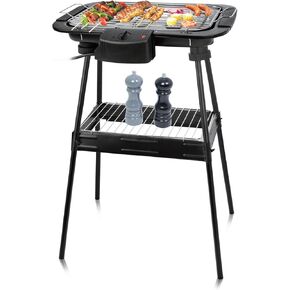 Upgrade Version-YANDEA Electric Grill Outdoor Indoor Cooking,Smokeless BBQ,Portable Removeable Stand Grill 1700W,Temperature Controal&Non Stick cooking for Family Party,Camping