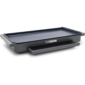 Blue Diamond 20" x 10.5" Extra Large Electric Griddle, Healthy Ceramic Nonstick Surface, Non-Toxic PFAS-Free, Temperature Control, Family Friendly, Removable Drip Tray, Easy Clean, Graphite