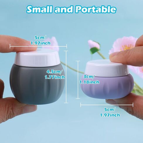 حاويات سفر لأدوات الزينة، معتمدة من إدارة أمن المواصلات الأمريكية، 1.7 أونصة 50 مل، برطمانات كريم سيليكون بحجم مناسب للسفر، خالية من البيسفينول أ، أساسيات سفر مانعة للتسرب مع غطاء لمستحضرات التجميل وكريم الجسم والوجه والمعكرون (4 عبوات) in Kuwait