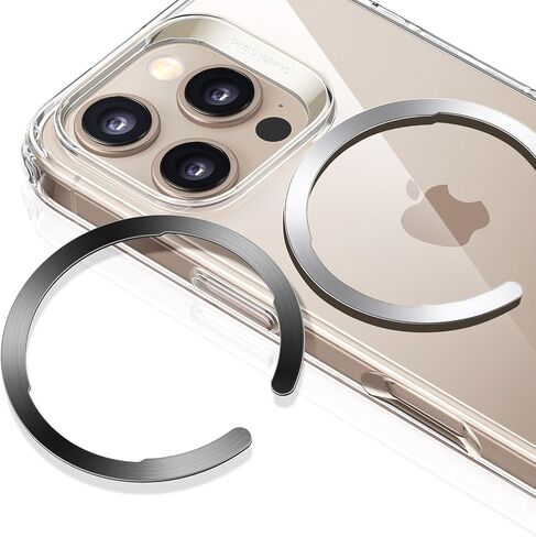 ESR for MagSafe Ring, Ultra-Thin (0.4mm) for MagSafe Sticker, 2 Pack Universal Magnetic Wireless Charger Conversion Kit for iPhone 16/15/14/13/12, Galaxy S23/S22, MagSafe Accessories, Black and Silver in Saudi Arabia