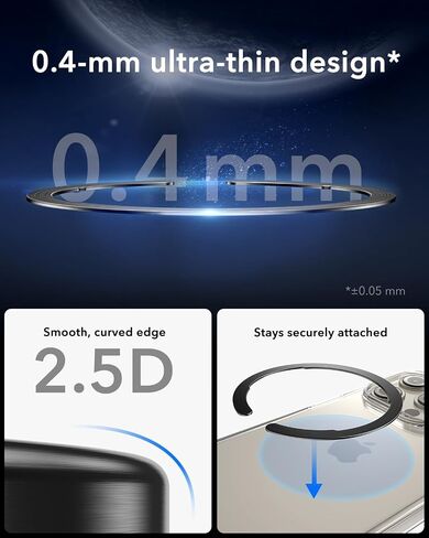 ESR for MagSafe Ring, Ultra-Thin (0.4mm) for MagSafe Sticker, 2 Pack Universal Magnetic Wireless Charger Conversion Kit for iPhone 16/15/14/13/12, Galaxy S23/S22, MagSafe Accessories, Black and Silver in Saudi Arabia