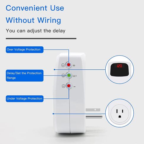 BSEED Surge Protector, Power Surge Protector Outlet, Voltage Regulator, Heavy Duty Whole House Wall Surge Protector for Home, Office, Travel, LED Indicator Light, Single Outlet, 120V, 15A, 2 Pack in Kuwait
